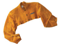 Radnorﾮ Large Bourbon Brown Premium Side Split Leather Cape Sleeve With Open Back And Soapstone Pocket On Each Sleeve