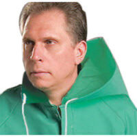 Onguard Industries One Size Fits All Green Chemtex PVC, Nylon And Polyester Rain Jacket Hood With Cord Locks