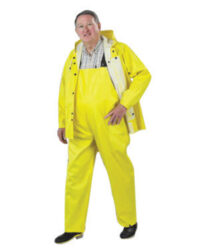 Onguard Industries 2X Yellow Webtex PVC And Non Woven Polyester 3 Piece Rain Suit (Includes Jacket With Front Snap Closure, Detached Hood And Bib Pants With No Fly)