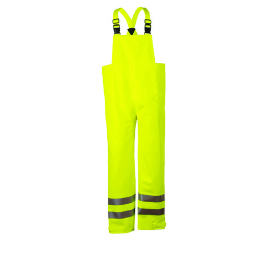 National Safety Apparel Medium Hi-Viz Yellow ARC H2Oル FR  Polyurethane And Cotton Bib Overalls With Front Snap Closure And Reflective Trim