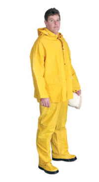Radnorﾮ 3X Yellow .32 mm Polyester And PVC 3 Piece Rain Suit (Includes Jacket With Front Snap Closure, Detached Hood And Snap Fly Bib Pants)