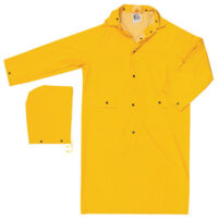 MCR Safetyﾮ Large Yellow 49" Classic .35 mm Polyester And PVC 2-Piece Coat With Detachable Hood