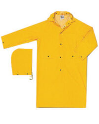 MCR Safetyﾮ X-Large Yellow 49" Classic .35 mm Polyester And PVC 2-Piece Coat With Detachable Hood