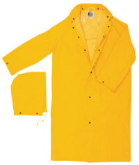 MCR Safetyﾮ Large Yellow 49" Classic Plus .35 mm Polyester And PVC 2-Piece Coat With Detachable Hood And Corduroy Collar