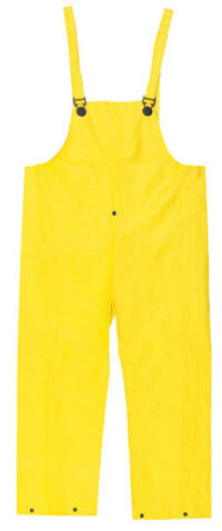 MCR Safetyﾮ Yellow Wizard .28 mm Nylon And PVC Bib Pants With Take Up Snaps On Ankles