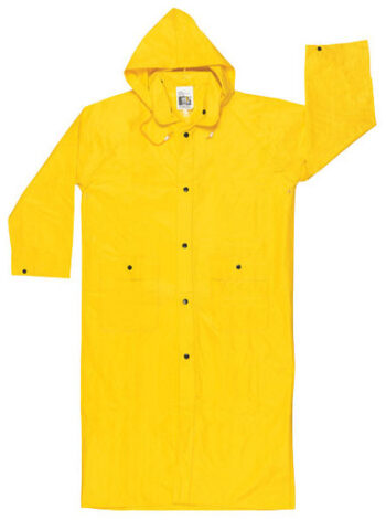 MCR Safetyﾮ Large Yellow 49" Wizard .28 mm Nylon And PVC 2-Piece Coat With Detachable Hood