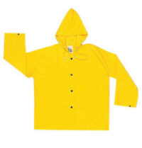 MCR Safetyﾮ Yellow Wizard .28 mm Nylon And PVC Jacket With Attached Hood