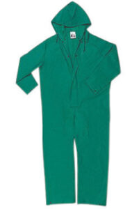 MCR Safetyﾮ Green Dominator .42 mm Polyester And PVC Coverall With Attached Hood