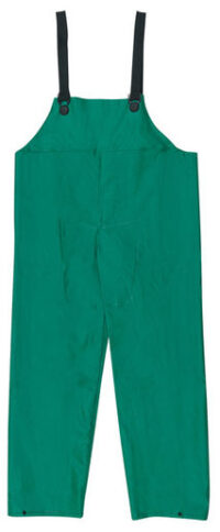 MCR Safetyﾮ Green Dominator .42 mm Polyester And PVC Bib Pants With Take Up Snaps On Ankles