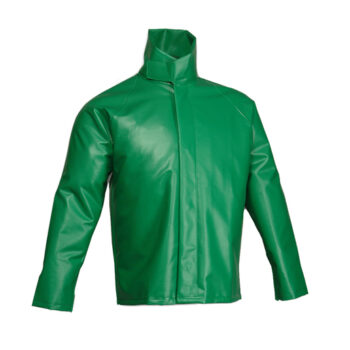 Tingley Large 31" Green SafetyFlexﾮ 17 mil PVC And Polyester Rain Jacket With Snap And Storm Flap Closure
