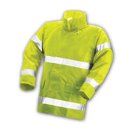 Tingley 2X 32" Fluorescent Yellow/Green Comfort-Briteﾮ 14 mil PVC And Polyester Flame Resistant Rain Jacket With Storm Fly Front And Zipper Closure, Riveted Patch Pockets And Silver Reflective Tape