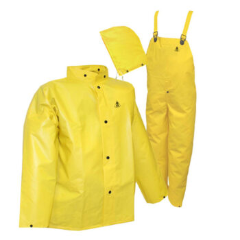 Tingley X-Large Yellow DuraScrimﾙ 10.5 mil PVC And Polyester 3 Piece Rain Suit With Storm Fly Front Closure (Includes Jacket With Snap Fly Front, Hood And Bib Pants)