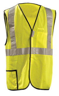 OccuNomix 2X Hi-Viz Yellow OccuLuxﾮ Premium Light Weight Polyester Mesh Class 2 5-Point Break-Away Vest With Front Hook And Loop Closure And 3Mﾙ Scotchliteﾙ 2" Reflective Tape And 2 Pockets