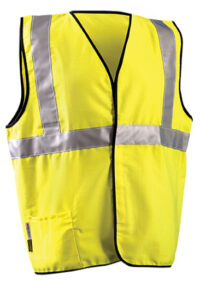 OccuNomix X-Large Hi-Viz Yellow Classicﾙ Flame Resistant Cotton Class 2 Single Stripe Solid Vest With Hook And Loop Closure And 3Mﾙ Scotchliteﾙ 2" Reflective Tape And 1 Pocket