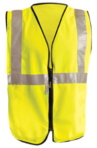 OccuNomix Medium Hi-Viz Yellow OccuLuxﾮ Premium Economy Light Weight Solid Polyester Tricot Class 2 Standard Vest With Front Zipper Closure And 3Mﾙ Scotchliteﾙ 2" Reflective Tape
