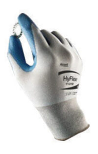 Ansell Size 10 HyFlex® 11-518 18 Gauge Ultra Light Duty Cut Resistant Blue Polyurethane Palm Coated Work Gloves With Blue Dyneema®, Diamond Technology Fiber, Spandex® And Nylon Liner And Knit Wrist