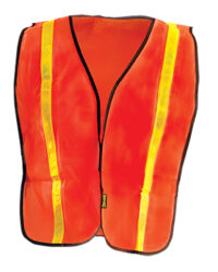 OccuNomix Regular Hi-Viz Orange OccuLuxﾮ Valueﾙ Economy Light Weight Polyester Mesh Vest With Front Hook And Loop Closure, 1" Gloss Reflective Tape, Elastic Side Straps And 1 Pocket