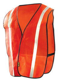 OccuNomix X-Large Hi-Viz Orange OccuLuxﾮ Valueﾙ Economy Light Weight Polyester Mesh Vest With Front Hook And Loop Closure, 1" Silver Glass Bead Tape, Elastic Side Straps And 1 Pocket