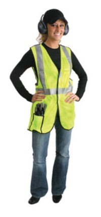 Radnorﾮ 2X Yellow Lightweight Polyester Class 2 Break-Away Vest With Front Hook And Loop Closure, 2" 3Mﾙ Scotchliteﾙ Reflective Tape Striping And 2 Pockets