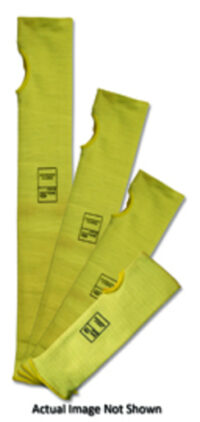 Radnorﾮ 14" Yellow DuPontﾙ Kevlarﾮ Brand Fiber 2-Ply Cut Resistant Sleeve With Thumb Slot