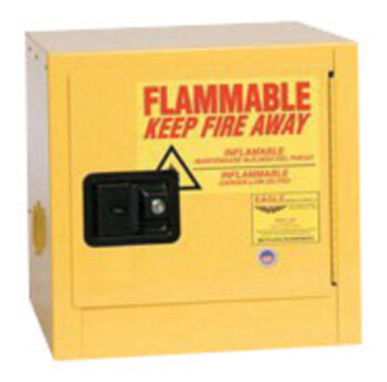 Eagle 2 Gallon Yellow 18 Gauge Steel Benchtop Safety Storage Cabinet With (1) Self-Closing Door, (1) Shelf, (2) Vents, Warning Labels And 3-Point Latch System (For Flammable Liquids)