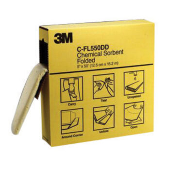3Mﾙ 5" X 50' Polypropylene Folded Sorbent, Perforated Every 16"