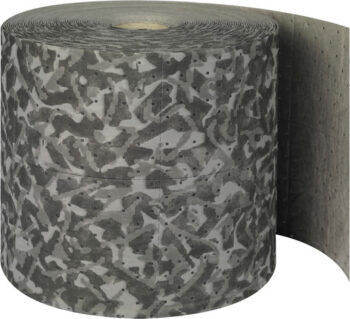 Bradyﾮ 15" X 150' SPCﾙ BattleMatﾙ Gray 2-Ply Polypropylene Double Perforated Heavy Duty Camoflage Sorbent Roll, Perforated Every 12" And Up The Center