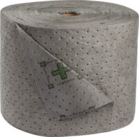 Bradyﾮ 15" X 150' SPCﾙ Gray 2-Ply Meltblown Polypropylene Dimpled Heavy Weight High Traffic Sorbent Roll, Perforated Every 18"