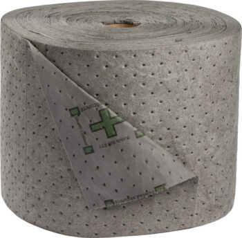 Bradyﾮ 15" X 300' SPCﾙ Gray 2-Ply Meltblown Polypropylene Dimpled Medium Weight High Traffic Sorbent Roll, Perforated Every 15"