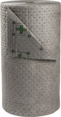 Bradyﾮ 30" X 300' SPCﾙ Gray 2-Ply Meltblown Polypropylene Dimpled Medium Weight High Traffic Sorbent Roll, Perforated Every 18" And Up The Center