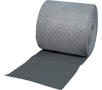 Bradyﾮ 15" X 150' SPCﾙ Gray 2-Ply Meltblown Polypropylene Dimpled Heavy Weight High Traffic Sorbent Roll, Perforated Lengthwise Every 5" And Cross-Wise Every 18"