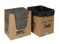 Bradyﾮ 15" X 19" SPCﾙ MRO Plusﾙ Gray 3-Ply Meltblown Polypropylene Dimpled Perforated Full Size Heavy Weight Sorbent Pad With Dispense-n-Dispose System (150 Per Case)
