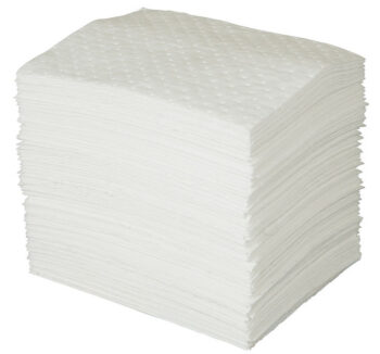 Bradyﾮ 15" X 19" SPCﾙ Oil Plusﾙ White 3-Ply Meltblown Polypropylene Dimpled Perforated Full Size Heavy Weight Sorbent Pad (100 Per Bale)