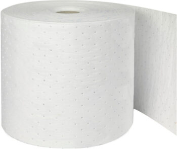 Bradyﾮ 14 1/4" X 150' Re-Formﾙ White 80% Natural Cotton Fiber Heavy Weight Sorbent Roll, Perforated Every 19"