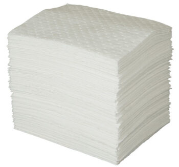 Bradyﾮ 15" X 19" SPCﾙ White 1-Ply Meltblown Polypropylene Dimpled Perforated Heavy Weight Sorbent Pad (100 Per Bale)
