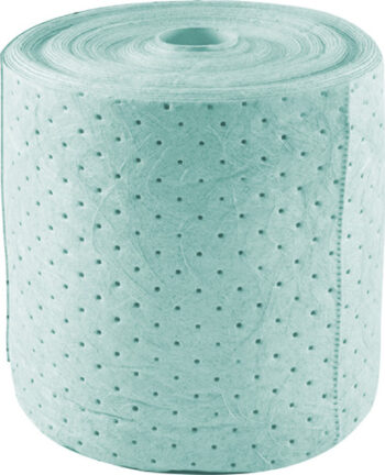 Bradyﾮ 15" X 150' SPCﾙ Universal Plusﾙ Green 3-Ply Surfactant Treated Polypropylene Dimpled Medium Weight Sorbent Roll, Perforated Every 9" And Up The Center (2 Per Bag)