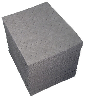 Bradyﾮ 15" X 19" SPCﾙ UXTﾙ Dark Gray 3-Ply Meltblown Polypropylene Dimpled Perforated Double Sided Xtra Tough Low Linting Heavy Weight Sorbent Pad (100 Per Bale)