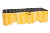 Eagle 51" X 26 1/4" X 13 3/4" Yellow HDPE 2-Drum Spill Containment Pallet With 66 Gallon Spill Capacity And Drain