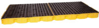 Eagle 103" X 51 1/2" X 6 1/2" Yellow HDPE 8-Drum Low-Profile Spill Containment Platform With 121 Gallon Spill Capacity Without Drain