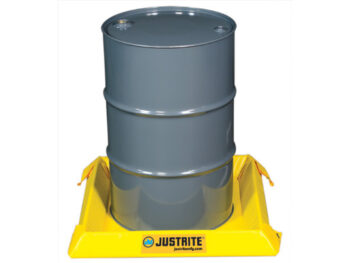 Justriteﾮ 2' X 2' X 4" Yellow PVC Temporary Spill Containment Berm With 10 gal Spill Capacity