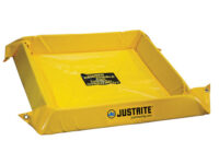 Justriteﾮ 4' X 4' X 4" Yellow PVC Temporary Spill Containment Berm With 40 gal Spill Capacity