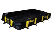 Justrite Manufacturing Co 6' X 8' X 12" QUICKBERMﾮ Black And Yellow PVS Coated Fabric Rigid-Lock Spill Containment Berm With Spill Capacity Of 355 Gallons