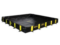 Justrite Manufacturing Co 8' X 8' X 12" QUICKBERMﾮ Black And Yellow PVS Coated Fabric Rigid-Lock Spill Containment Berm With Spill Capacity Of 475 Gallons