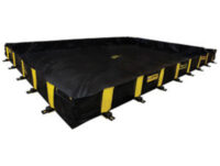 Justrite Manufacturing Co 12' X 20' X 12" QUICKBERMﾮ Black And Yellow PVS Coated Fabric Rigid-Lock Spill Containment Berm With Spill Capacity Of 1795 Gallons