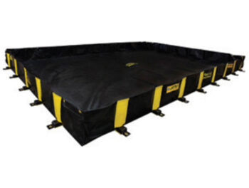 Justrite Manufacturing Co 12' X 20' X 12" QUICKBERMﾮ Black And Yellow PVS Coated Fabric Rigid-Lock Spill Containment Berm With Spill Capacity Of 1795 Gallons