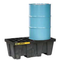 Justriteﾮ 49" X 18" X 25"  66 Gallon EcoPolyBlendﾙ Black 100% Recycled Polyethylene Spill Control 2 Drum Pallet