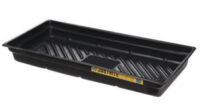 Justriteﾮ 38" X 26" X 5 1/2" EcoPolyBlendﾙ Black Recycled Polyethylene Lightweight Low-Profile Spill Tray With 20 Gallon Spill Capacity