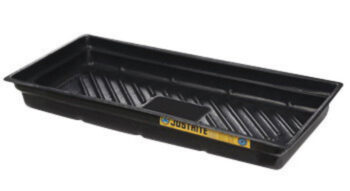 Justriteﾮ 38" X 26" X 5 1/2" EcoPolyBlendﾙ Black Recycled Polyethylene Lightweight Low-Profile Spill Tray With 20 Gallon Spill Capacity