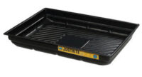 Justriteﾮ 47 1/2" X 23" X 5 1/2" EcoPolyBlendﾙ Black Recycled Polyethylene Lightweight Low-Profile Spill Tray With 20 Gallon Spill Capacity