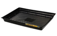 Justriteﾮ 47" X 33" X 5 1/2" EcoPolyBlendﾙ Black Recycled Polyethylene Lightweight Low-Profile Spill Tray With 29 Gallon Spill Capacity